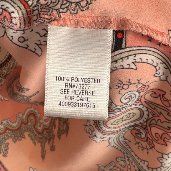 Apt 9 Women's Size Medium Pink Paisley Long Sleeve Boho Button Down w Collar - Picture 6 of 7
